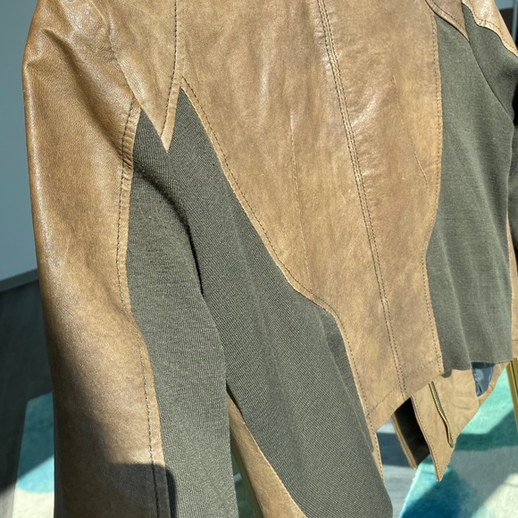 Cropped Biker Jacket Lambskin/cotton - Picture 4 of 7